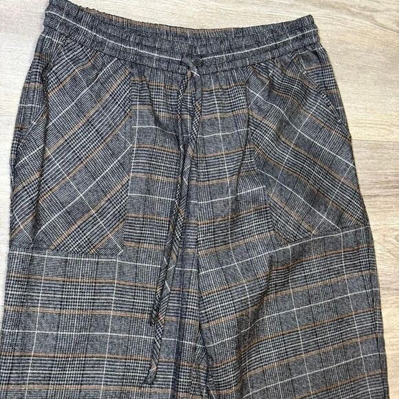 Good Luck Gem Grey Plaid Drawstring Relax Fit Pants Size M‎ - Picture 2 of 4